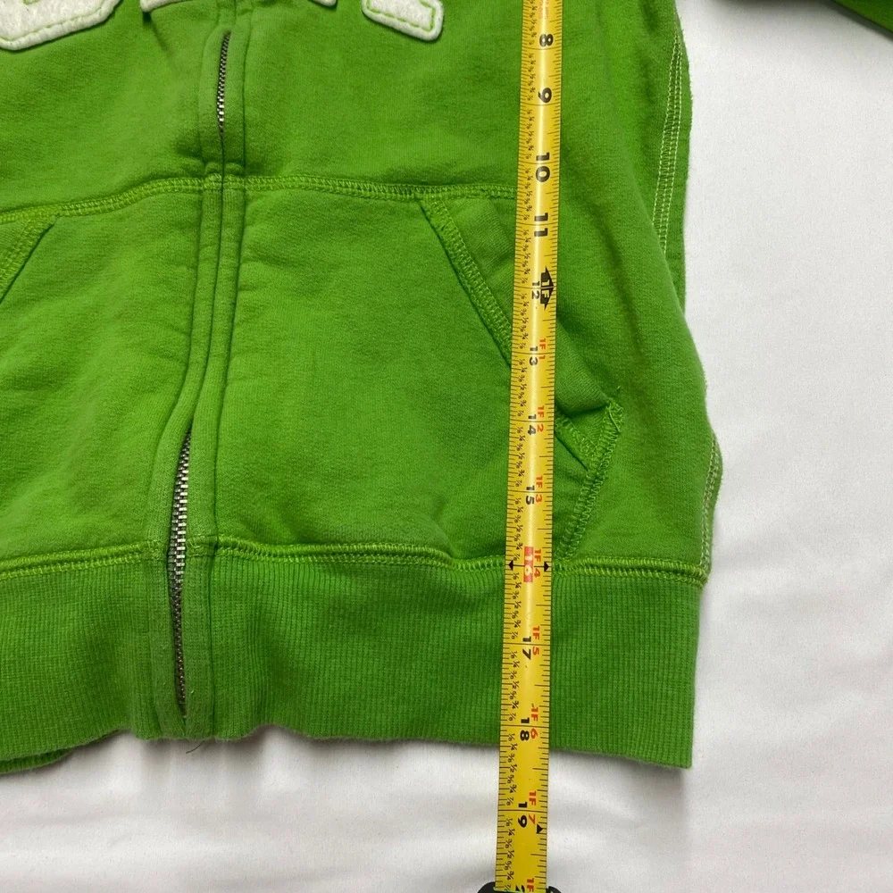 GapKids Lime Green Arch Logo Full Zip Hoodie Sweatshirt Kids Large 10 Y2K